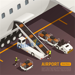 机场货运场景矢量插画